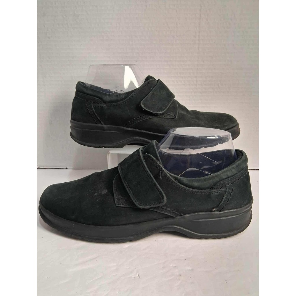 Cobbie Cuddlers Black Suede Leather Slip On Shoes Women Size‎ 6 Hook and Loop